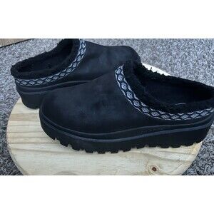 Skechers Comfy Hour Shindigs Clogs with Faux Sherpa Lining Black Women's 7.5